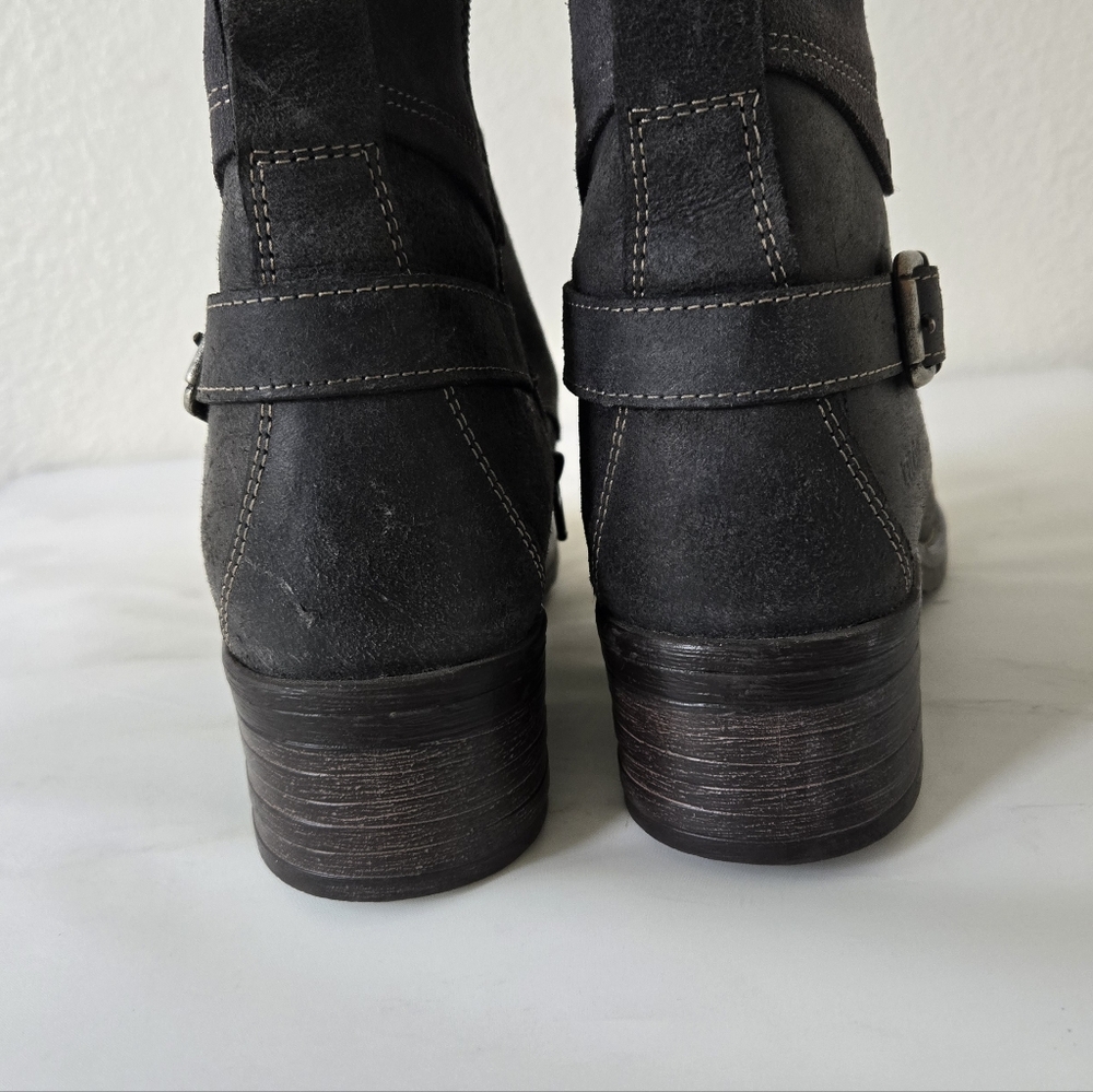 Taos Crave Boots Gray Leather Suede Lace-up Combat Moto Size 41 or US 10 / 10.5 - Picture 6 of 16